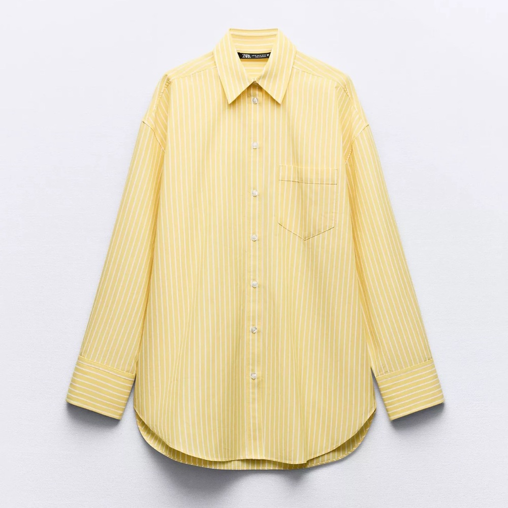 Zara Yellow Striped Shirt